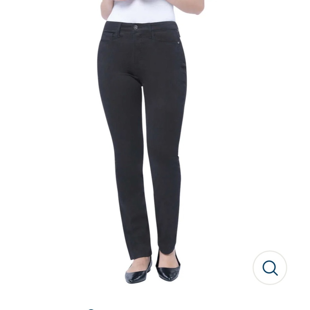 Santana Jeans Mid Rise Classic Straight Leg with Tummy Control - Black